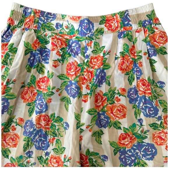 Vintage Karen Scott 90s Bermuda shorts floral print high waisted pleated size 10 - Picture 2 of 9